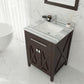 Laviva 313YG319-24B-WS Laviva Wimbledon 24" Brown Bathroom Vanity with White Stripes Marble Countertop 313YG319-24B-WS