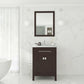 Laviva 313YG319-24B-WS Laviva Wimbledon 24" Brown Bathroom Vanity with White Stripes Marble Countertop 313YG319-24B-WS