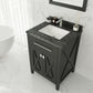 Laviva 313YG319-24E-BW Laviva Wimbledon 24" Espresso Bathroom Vanity with Black Wood Marble Countertop 313YG319-24E-BW