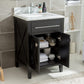 Laviva 313YG319-24E-BW Laviva Wimbledon 24" Espresso Bathroom Vanity with Black Wood Marble Countertop 313YG319-24E-BW