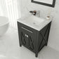 Laviva 313YG319-24E-WC Laviva Wimbledon 24" Espresso Bathroom Vanity with White Carrara Marble Countertop 313YG319-24E-WC