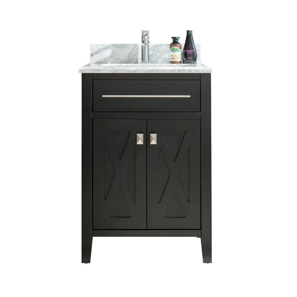 Laviva 313YG319-24E-WC Laviva Wimbledon 24" Espresso Bathroom Vanity with White Carrara Marble Countertop 313YG319-24E-WC