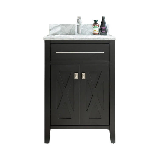 Laviva 313YG319-24E-WC Laviva Wimbledon 24" Espresso Bathroom Vanity with White Carrara Marble Countertop 313YG319-24E-WC