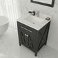 Laviva 313YG319-24E-WQ Laviva Wimbledon 24" Espresso Bathroom Vanity with White Quartz Countertop 313YG319-24E-WQ