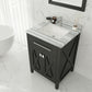 Laviva 313YG319-24E-WS Laviva Wimbledon 24" Espresso Bathroom Vanity with White Stripes Marble Countertop 313YG319-24E-WS