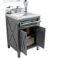 Laviva 313YG319-24G-BW Laviva Wimbledon 24" Gray Bathroom Vanity with Black Wood Marble Countertop 313YG319-24G-BW