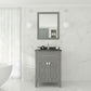 Laviva 313YG319-24G-BW Laviva Wimbledon 24" Gray Bathroom Vanity with Black Wood Marble Countertop 313YG319-24G-BW