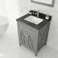 Laviva 313YG319-24G-BW Laviva Wimbledon 24" Gray Bathroom Vanity with Black Wood Marble Countertop 313YG319-24G-BW