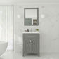 Laviva 313YG319-24G-MW Laviva Wimbledon 24" Gray Bathroom Vanity with Matte White VIVA Stone Solid Surface Countertop 313YG319-24G-MW