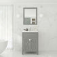 Laviva 313YG319-24G-WC Laviva Wimbledon 24" Gray Bathroom Vanity with White Carrara Marble Countertop 313YG319-24G-WC