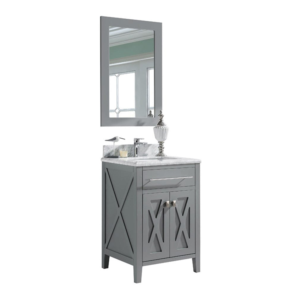 Laviva 313YG319-24G-WC Laviva Wimbledon 24" Gray Bathroom Vanity with White Carrara Marble Countertop 313YG319-24G-WC