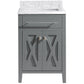 Laviva 313YG319-24G-WC Laviva Wimbledon 24" Gray Bathroom Vanity with White Carrara Marble Countertop 313YG319-24G-WC