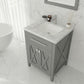 Laviva 313YG319-24G-WC Laviva Wimbledon 24" Gray Bathroom Vanity with White Carrara Marble Countertop 313YG319-24G-WC