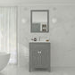 Laviva 313YG319-24G-WQ Laviva Wimbledon 24" Gray Bathroom Vanity with White Quartz Countertop 313YG319-24G-WQ