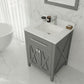 Laviva 313YG319-24G-WQ Laviva Wimbledon 24" Gray Bathroom Vanity with White Quartz Countertop 313YG319-24G-WQ