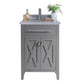 Laviva 313YG319-24G-WS Laviva Wimbledon 24" Gray Bathroom Vanity with White Stripes Marble Countertop 313YG319-24G-WS