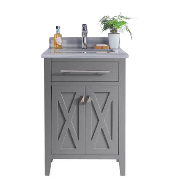 Laviva 313YG319-24G-WS Laviva Wimbledon 24 Gray Bathroom Vanity with White Stripes Marble Countertop 313YG319-24G-WS