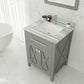 Laviva 313YG319-24G-WS Laviva Wimbledon 24" Gray Bathroom Vanity with White Stripes Marble Countertop 313YG319-24G-WS