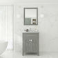 Laviva 313YG319-24G-WS Laviva Wimbledon 24" Gray Bathroom Vanity with White Stripes Marble Countertop 313YG319-24G-WS