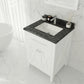 Laviva 313YG319-24W-BW Laviva Wimbledon 24" White Bathroom Vanity with Black Wood Marble Countertop 313YG319-24W-BW