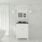 Laviva 313YG319-24W-BW Laviva Wimbledon 24" White Bathroom Vanity with Black Wood Marble Countertop 313YG319-24W-BW