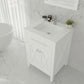 Laviva 313YG319-24W-MW Laviva Wimbledon 24" White Bathroom Vanity with Matte White VIVA Stone Solid Surface Countertop 313YG319-24W-MW