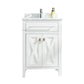 Laviva 313YG319-24W-WC Laviva Wimbledon 24" White Bathroom Vanity with White Carrara Marble Countertop 313YG319-24W-WC