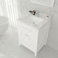 Laviva 313YG319-24W-WC Laviva Wimbledon 24" White Bathroom Vanity with White Carrara Marble Countertop 313YG319-24W-WC