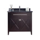 Laviva 313YG319-36B-BW Laviva Wimbledon 36" Brown Bathroom Vanity with Black Wood Marble Countertop 313YG319-36B-BW