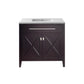 Laviva 313YG319-36B-MW Laviva Wimbledon 36" Brown Bathroom Vanity with Matte White VIVA Stone Solid Surface Countertop 313YG319-36B-MW