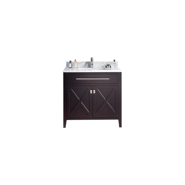 Laviva 313YG319-36B-WC Laviva Wimbledon 36 Brown Bathroom Vanity with White Carrara Marble Countertop 313YG319-36B-WC