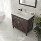 Laviva 313YG319-36B-WC Laviva Wimbledon 36" Brown Bathroom Vanity with White Carrara Marble Countertop 313YG319-36B-WC