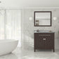 Laviva 313YG319-36B-WS Laviva Wimbledon 36" Brown Bathroom Vanity with White Stripes Marble Countertop 313YG319-36B-WS