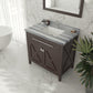 Laviva 313YG319-36B-WS Laviva Wimbledon 36" Brown Bathroom Vanity with White Stripes Marble Countertop 313YG319-36B-WS