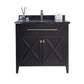 Laviva 313YG319-36E-BW Laviva Wimbledon 36" Espresso Bathroom Vanity with Black Wood Marble Countertop 313YG319-36E-BW