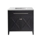 Laviva 313YG319-36E-MW Laviva Wimbledon 36" Espresso Bathroom Vanity with Matte White VIVA Stone Solid Surface Countertop 313YG319-36E-MW