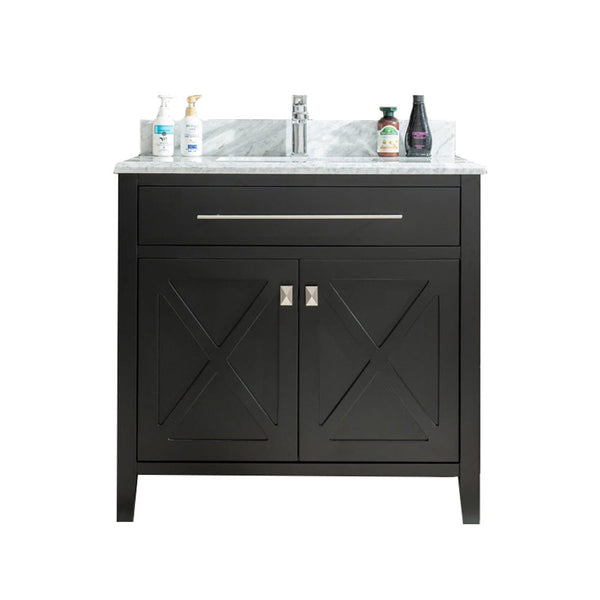 Laviva 313YG319-36E-WC Laviva Wimbledon 36 Espresso Bathroom Vanity with White Carrara Marble Countertop 313YG319-36E-WC