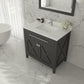 Laviva 313YG319-36E-WQ Laviva Wimbledon 36" Espresso Bathroom Vanity with White Quartz Countertop 313YG319-36E-WQ