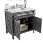 Laviva 313YG319-36G-BW Laviva Wimbledon 36" Gray Bathroom Vanity with Black Wood Marble Countertop 313YG319-36G-BW