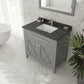 Laviva 313YG319-36G-BW Laviva Wimbledon 36" Gray Bathroom Vanity with Black Wood Marble Countertop 313YG319-36G-BW