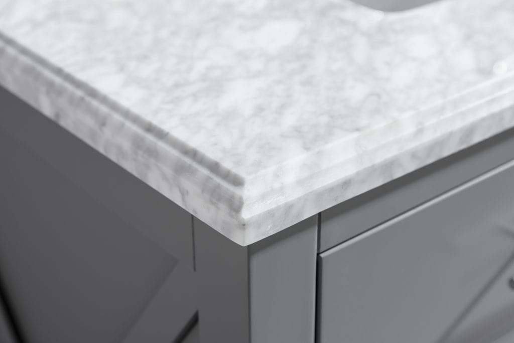 Laviva 313YG319-36G-WC Laviva Wimbledon 36" Gray Bathroom Vanity with White Carrara Marble Countertop 313YG319-36G-WC