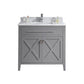 Laviva 313YG319-36G-WC Laviva Wimbledon 36" Gray Bathroom Vanity with White Carrara Marble Countertop 313YG319-36G-WC