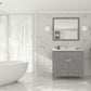 Laviva 313YG319-36G-WC Laviva Wimbledon 36" Gray Bathroom Vanity with White Carrara Marble Countertop 313YG319-36G-WC