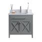 Laviva 313YG319-36G-WQ Laviva Wimbledon 36" Gray Bathroom Vanity with White Quartz Countertop 313YG319-36G-WQ