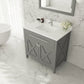 Laviva 313YG319-36G-WQ Laviva Wimbledon 36" Gray Bathroom Vanity with White Quartz Countertop 313YG319-36G-WQ