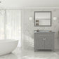 Laviva 313YG319-36G-WS Laviva Wimbledon 36" Gray Bathroom Vanity with White Stripes Marble Countertop 313YG319-36G-WS