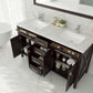 Laviva 313YG319-60B-WC Laviva Wimbledon 60" Brown Double Sink Bathroom Vanity with White Carrara Marble Countertop 313YG319-60B-WC