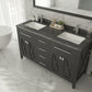 Laviva 313YG319-60E-BW Laviva Wimbledon 60" Espresso Double Sink Bathroom Vanity with Black Wood Marble Countertop 313YG319-60E-BW