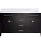 Laviva 313YG319-60E-WC Laviva Wimbledon 60" Espresso Double Sink Bathroom Vanity with White Carrara Marble Countertop 313YG319-60E-WC