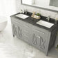 Laviva 313YG319-60G-BW Laviva Wimbledon 60" Gray Double Sink Bathroom Vanity with Black Wood Marble Countertop 313YG319-60G-BW